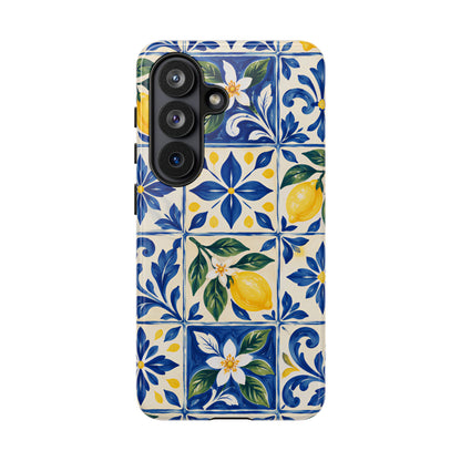 Blue Lemon Tile Samsung Galaxy Tough Case | Azulejo Orchard