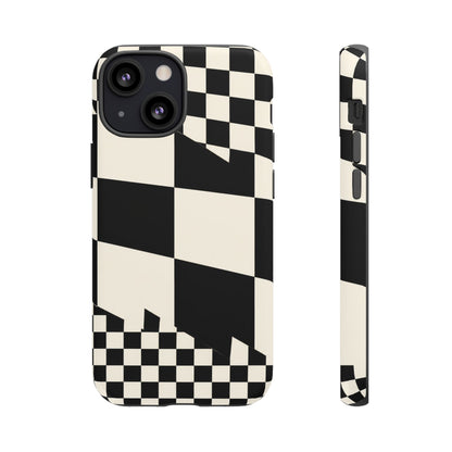 Check Shift iPhone Tough Case | Black & White Checkerboard