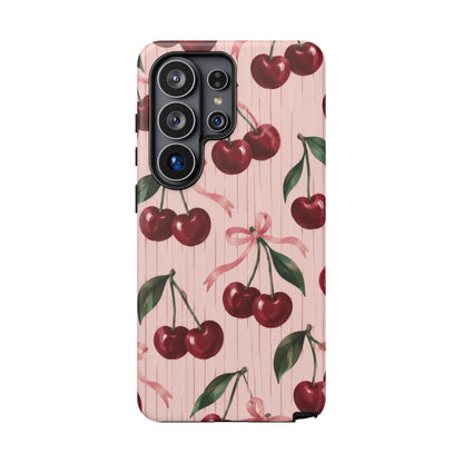 Cherry Ribbon Samsung Galaxy Tough Case | cherry print