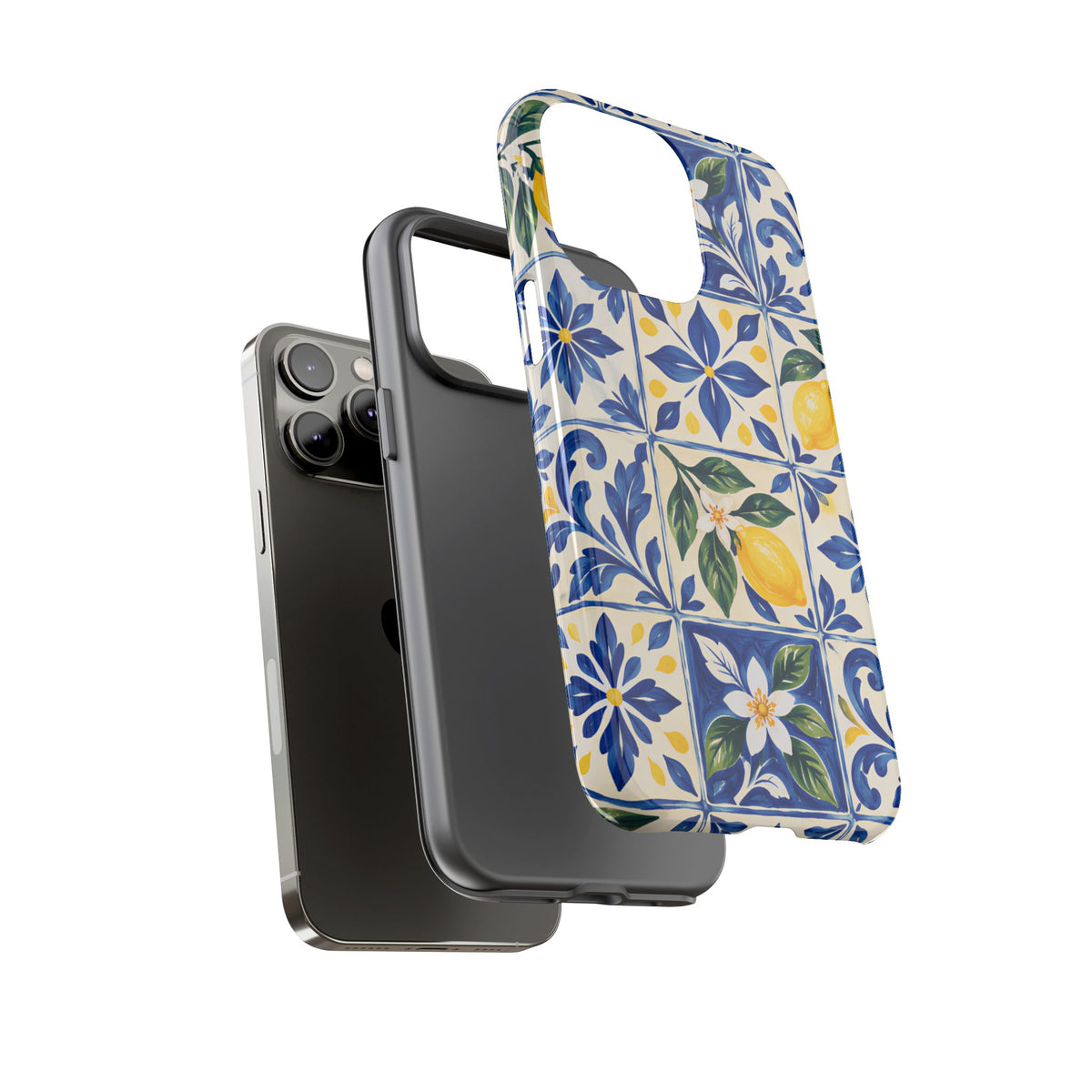 Blue Lemon Tile iPhone Tough Case | Azulejo Orchard