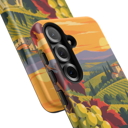 Wine & Grapes — Golden Vintage Samsung Galaxy Tough Case | wine grapes