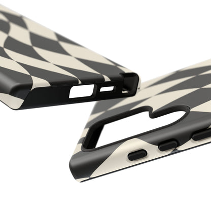 Harlequin Sway Samsung Galaxy Tough Case | Black & White Harlequin