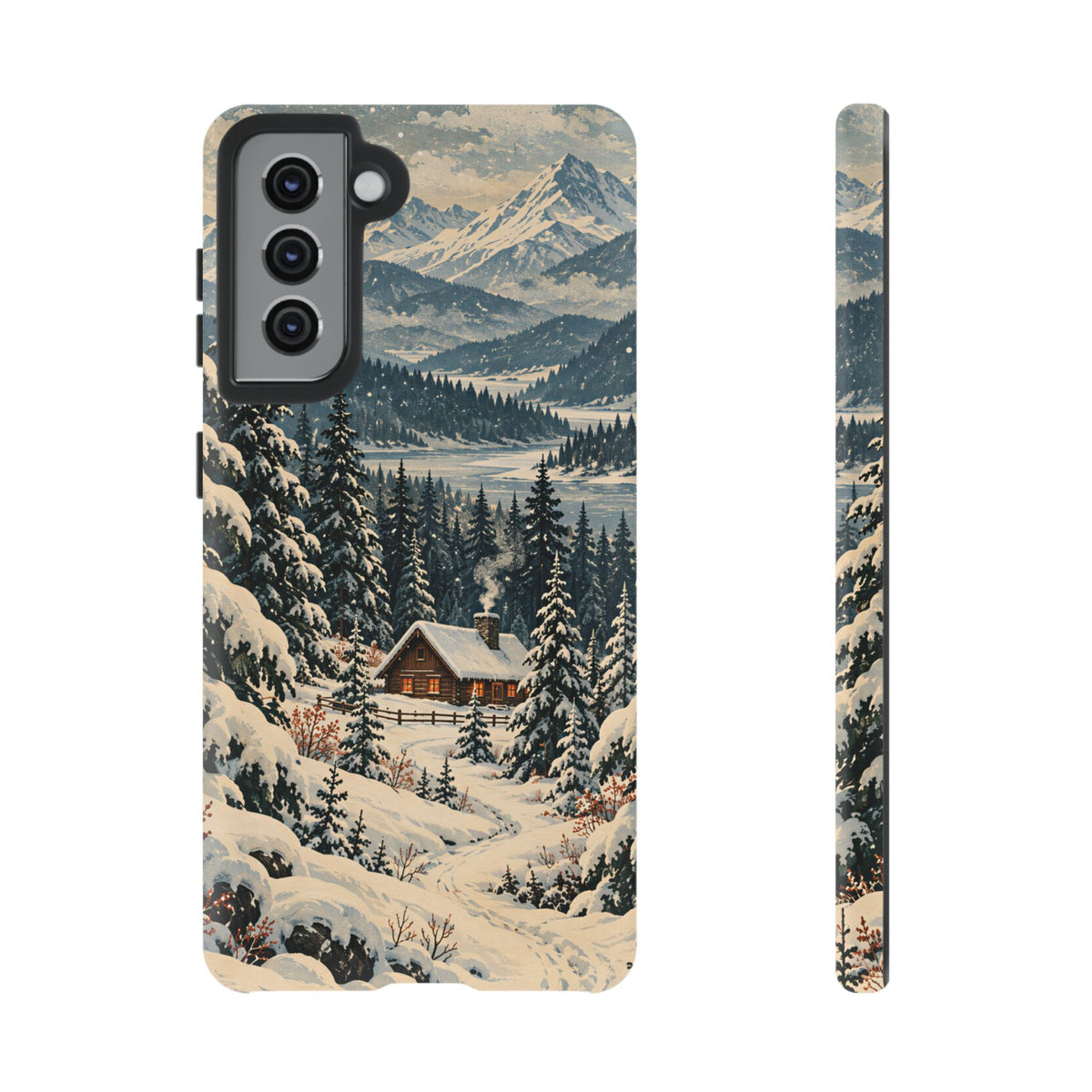 Vintage Winter Cabin Tough Phone Case