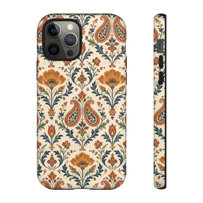 Terracotta Arabesque iPhone Tough Case | Terracotta Floral Paisley
