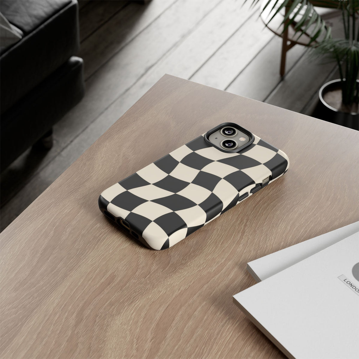 Liquid Check iPhone Tough Case | Wavy Checkerboard