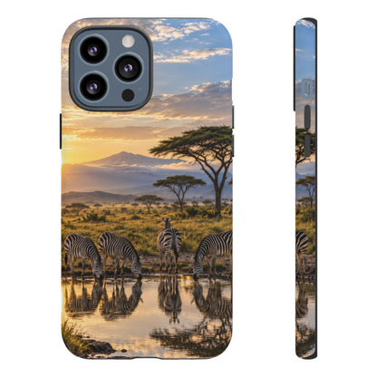 Zebra Water Mirror iPhone Tough Case | zebra safari