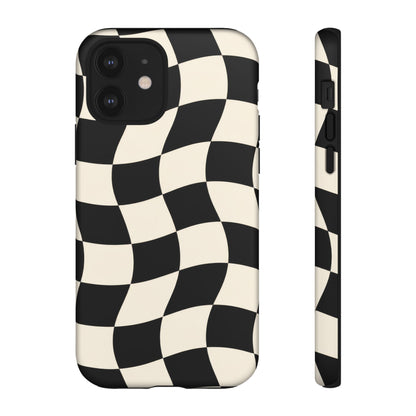 Liquid Check iPhone Tough Case | Wavy Checkerboard