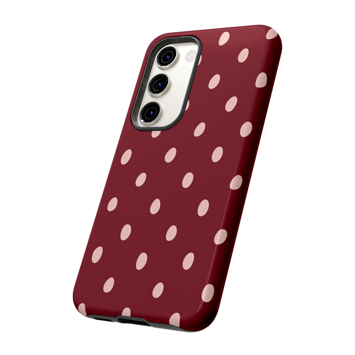Burgundy Polka Dot Samsung Galaxy Tough Case | Mulberry Confetti
