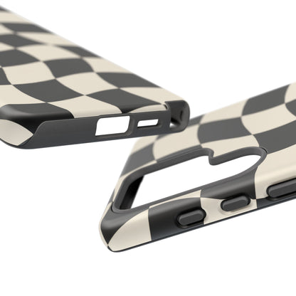 Liquid Check Samsung Galaxy Tough Case | Wavy Checkerboard