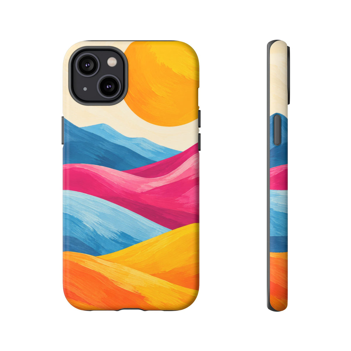 Golden Drift iPhone Tough Case | colorful hills
