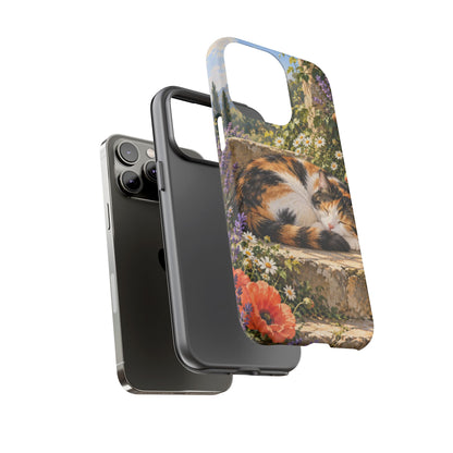 Garden Nap iPhone Tough Case | calico cat