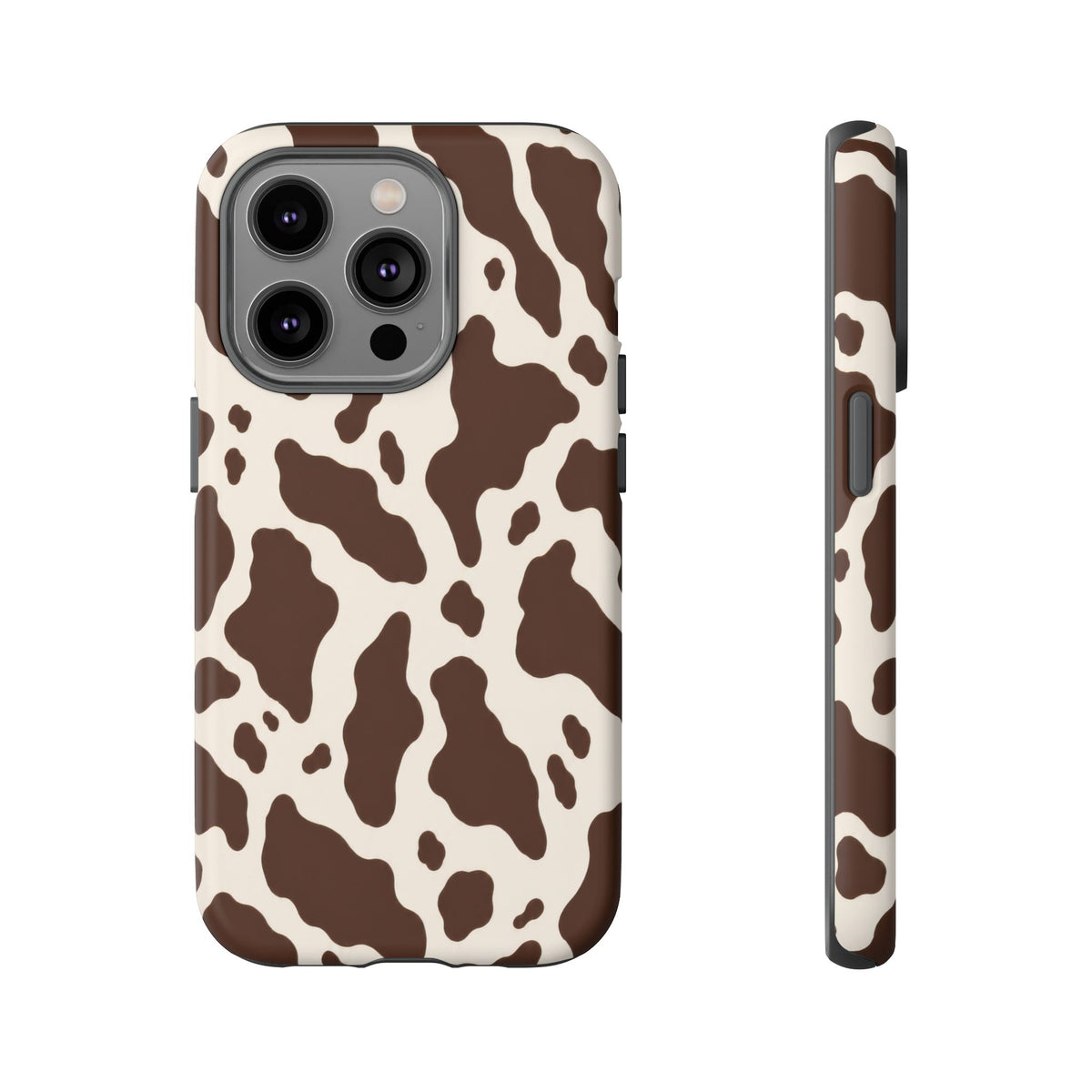 Cocoa Ranch iPhone Tough Case | Brown Cow Print