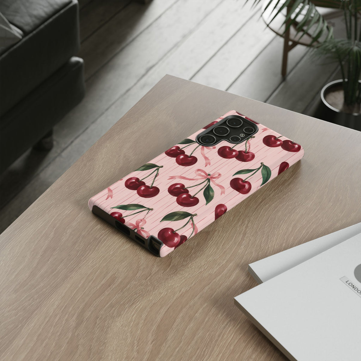 Cherry Ribbon Samsung Galaxy Tough Case | cherry print