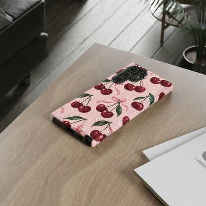 Cherry Ribbon Samsung Galaxy Tough Case | cherry print