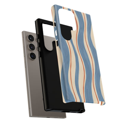 Blue Wavy Stripe Samsung Galaxy Tough Case | Riviera Ribbons
