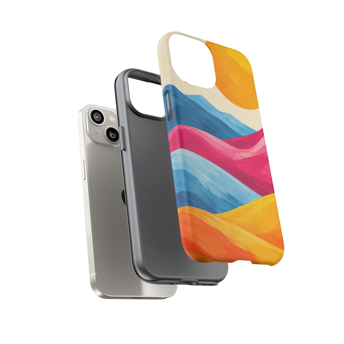 Golden Drift iPhone Tough Case | colorful hills