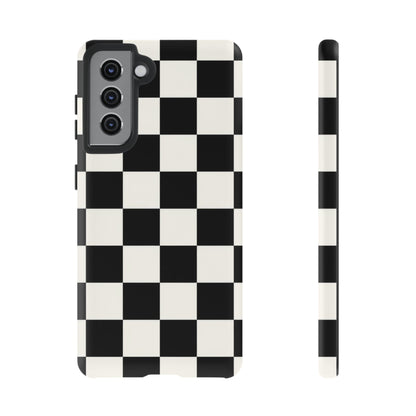 Classic Check Samsung Galaxy Tough Case | Black & White Checkerboard