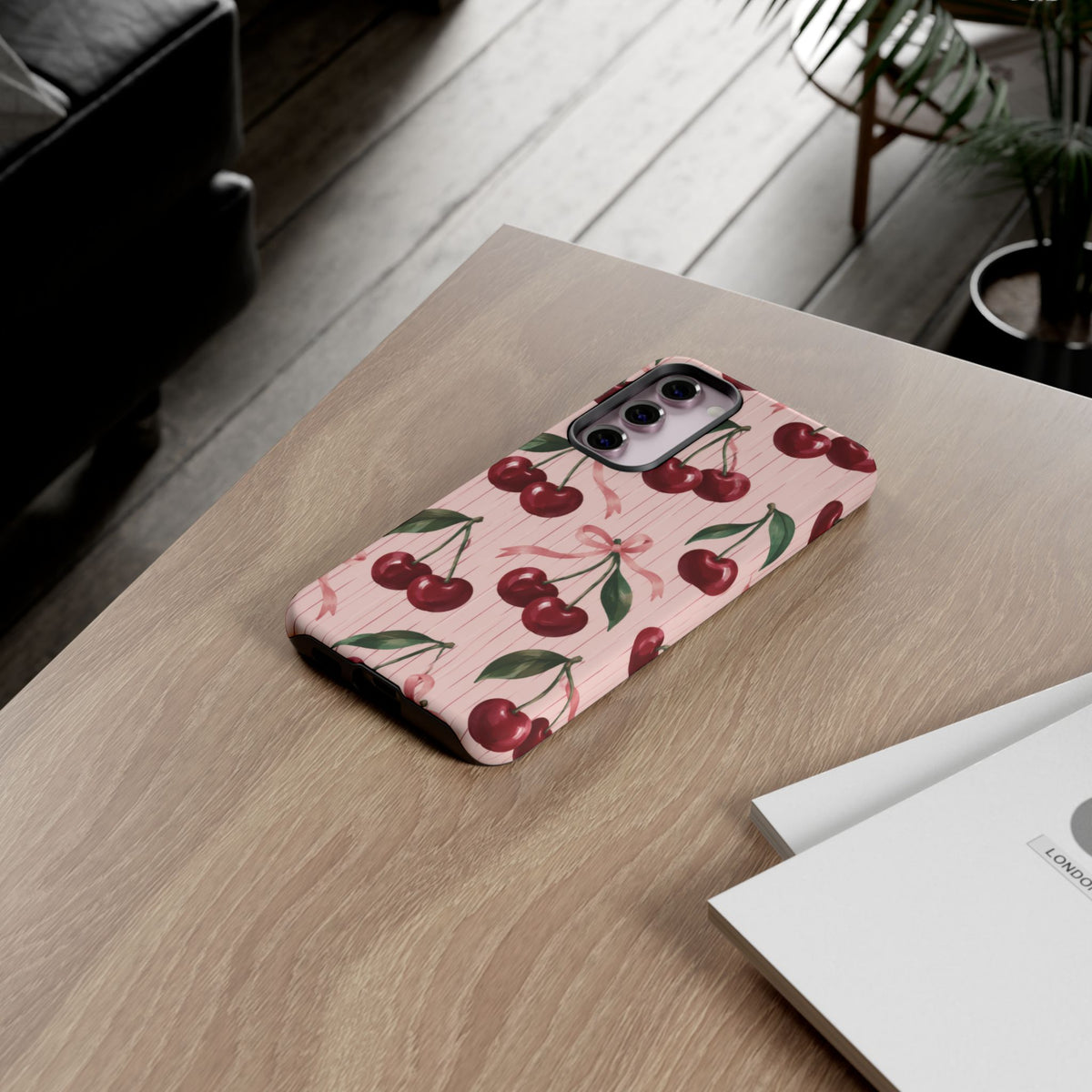 Cherry Ribbon Samsung Galaxy Tough Case | cherry print
