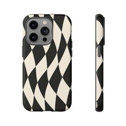 Harlequin Sway iPhone Tough Case | Black & White Harlequin