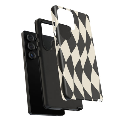 Harlequin Sway Samsung Galaxy Tough Case | Black & White Harlequin