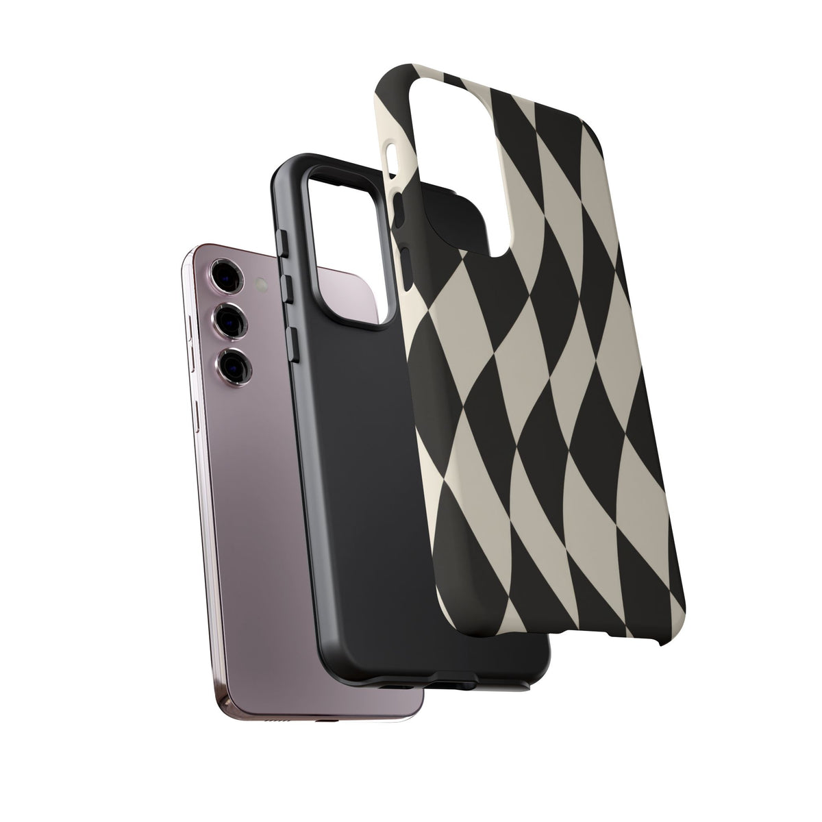 Harlequin Sway Samsung Galaxy Tough Case | Black & White Harlequin