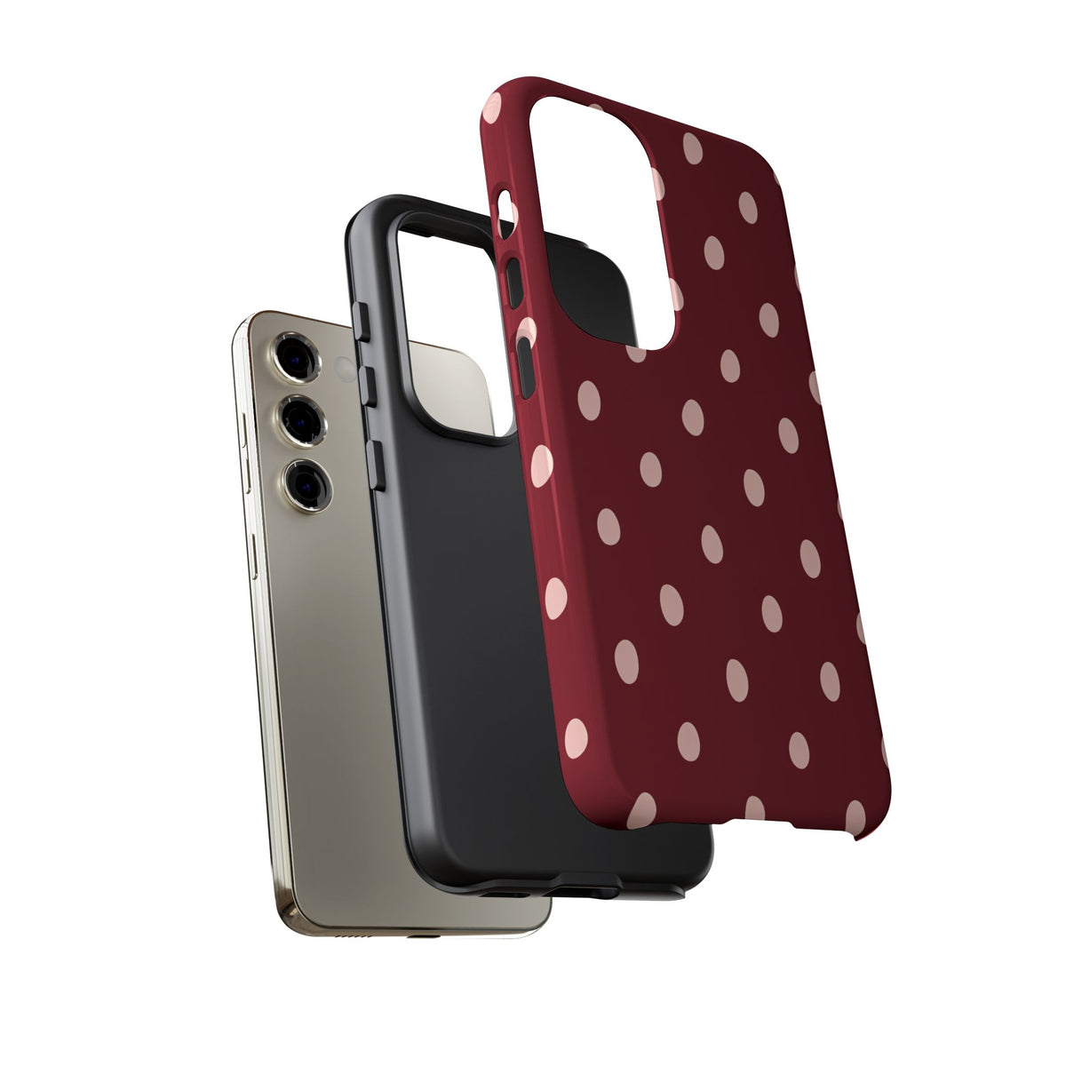 Burgundy Polka Dot Samsung Galaxy Tough Case | Mulberry Confetti