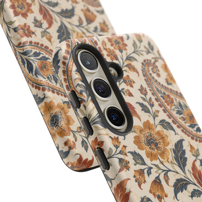 Saffron Heirloom Samsung Galaxy Tough Case | Floral Paisley on Ivory