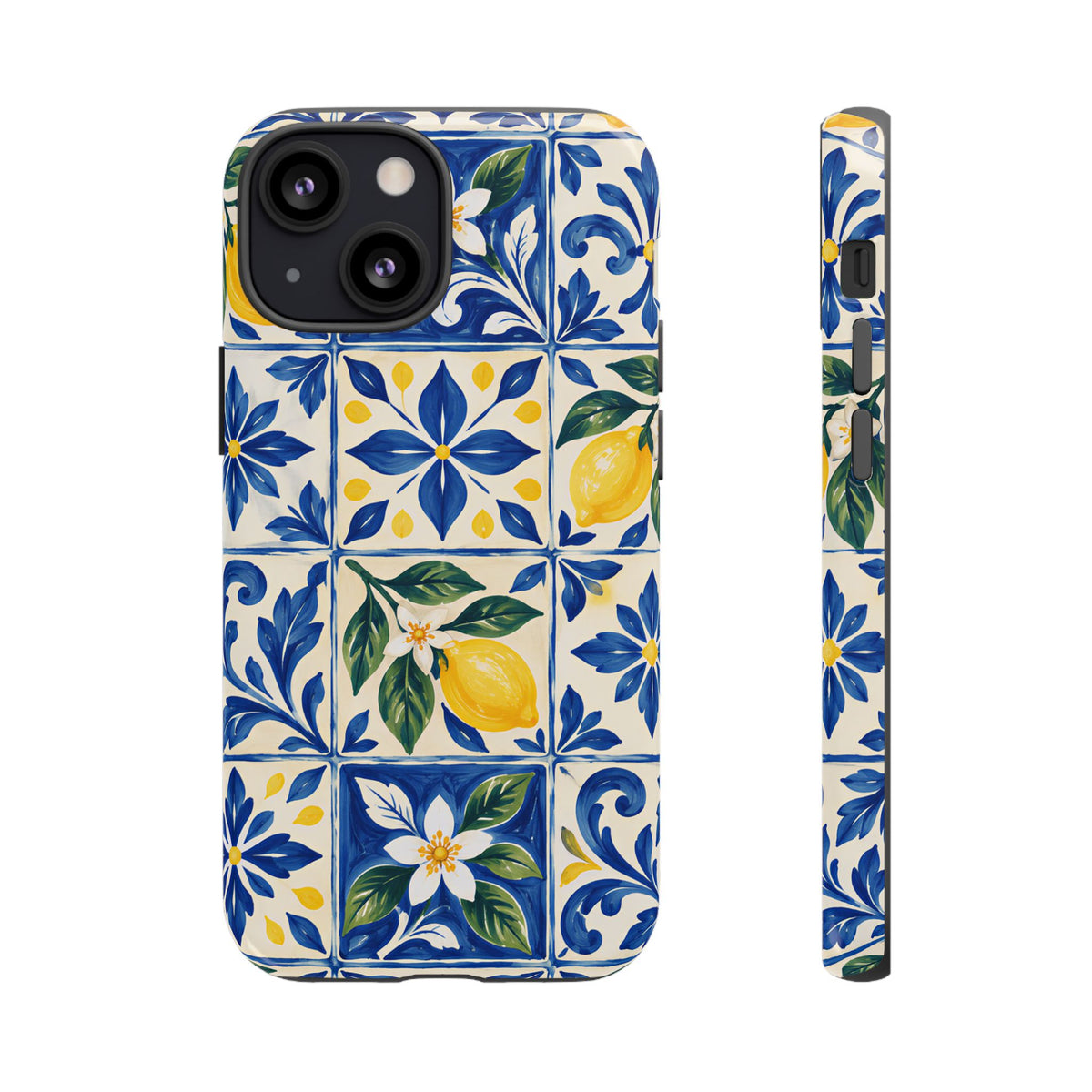 Blue Lemon Tile iPhone Tough Case | Azulejo Orchard