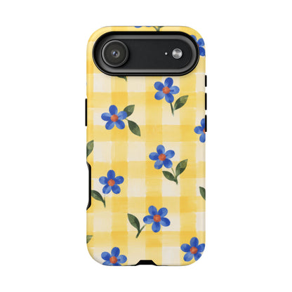 Buttercup Picnic iPhone Tough Case | yellow gingham