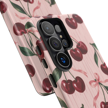 Cherry Ribbon Samsung Galaxy Tough Case | cherry print