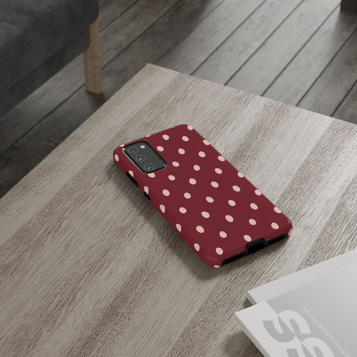 Burgundy Polka Dot Samsung Galaxy Tough Case | Mulberry Confetti