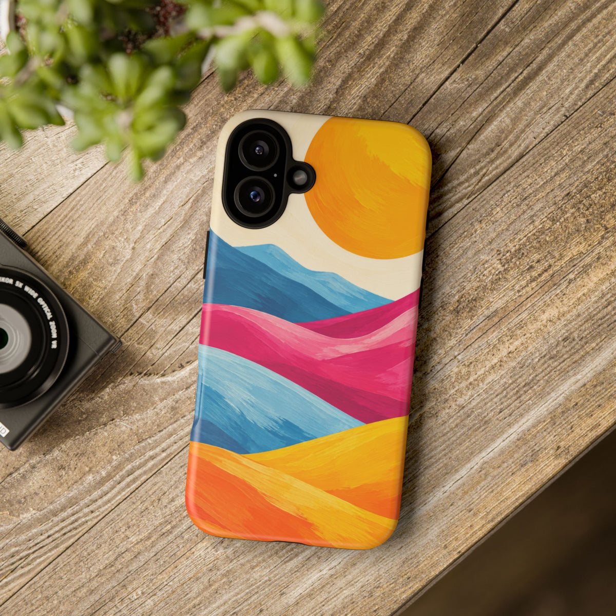 Golden Drift iPhone Tough Case | colorful hills