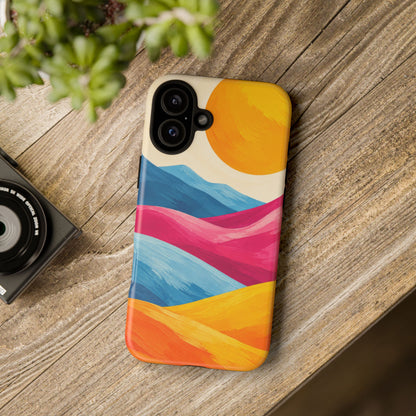Golden Drift iPhone Tough Case | colorful hills