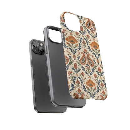 Terracotta Arabesque iPhone Tough Case | Terracotta Floral Paisley