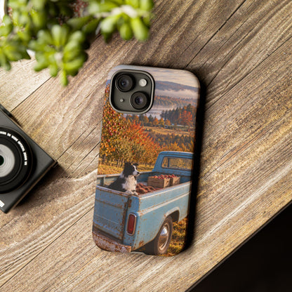 Blue Truck October iPhone Tough Case | border collie