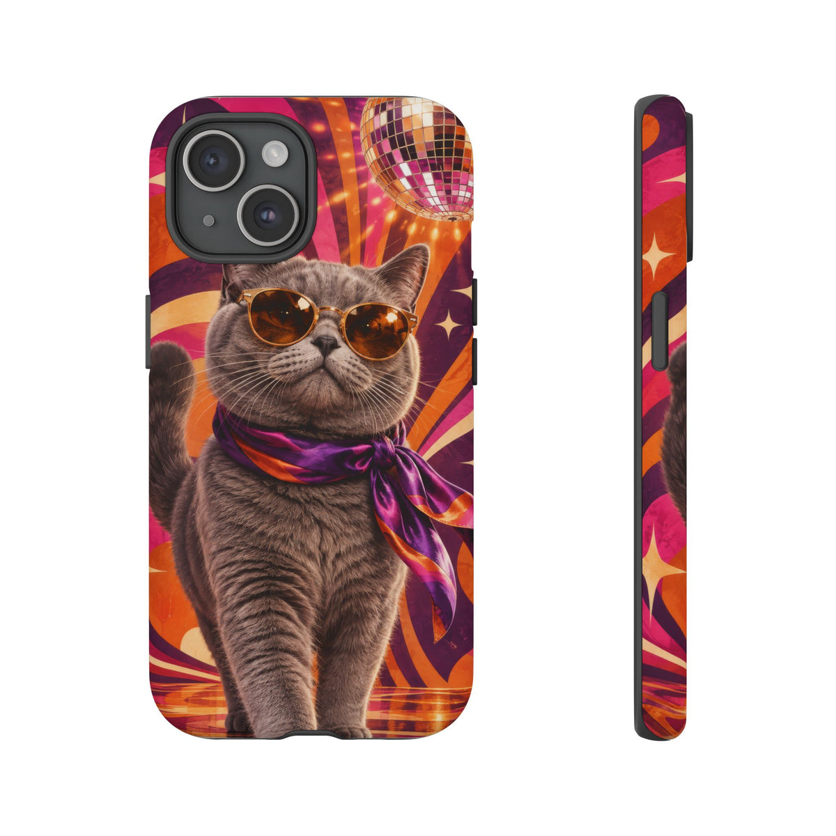 Disco Whiskers iPhone Tough Case | disco cat