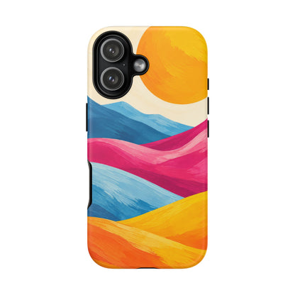 Golden Drift iPhone Tough Case | colorful hills