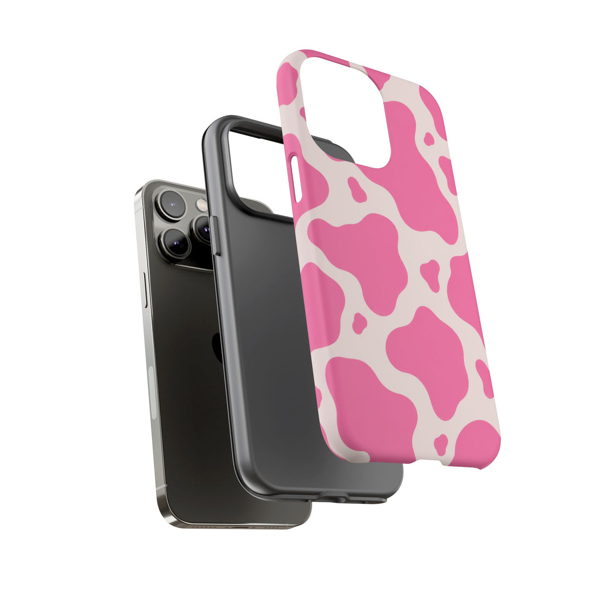 Strawberry Milk iPhone Tough Case | Pink Cow Print
