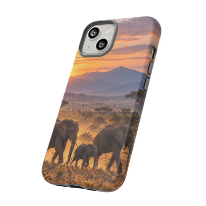 Elephants at First Light iPhone Tough Case | african elephants