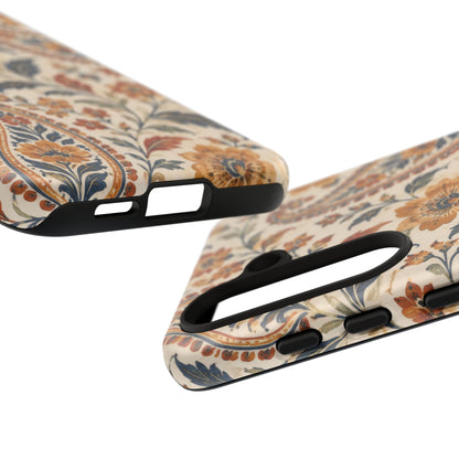 Saffron Heirloom Samsung Galaxy Tough Case | Floral Paisley on Ivory