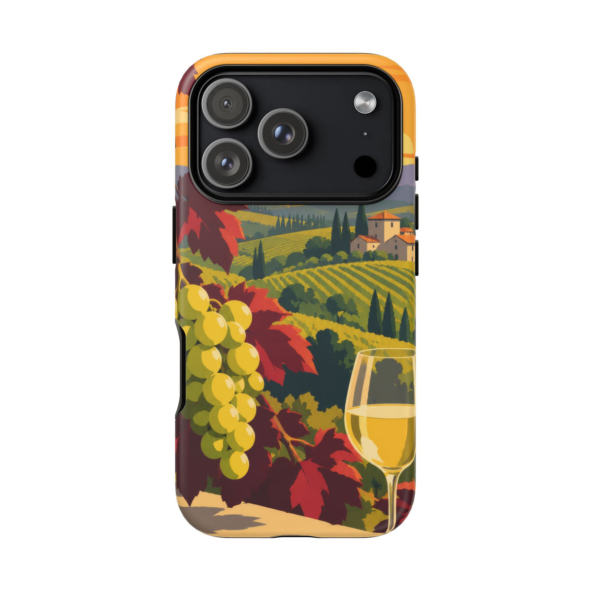 Wine & Grapes — Golden Vintage iPhone Tough Case | wine grapes