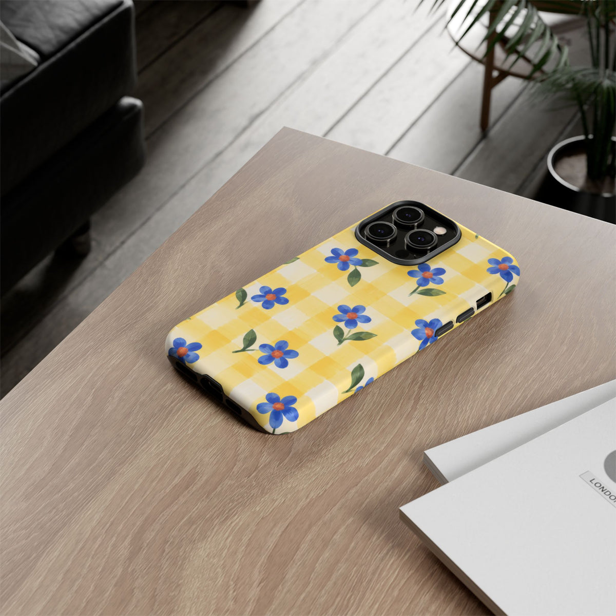 Buttercup Picnic iPhone Tough Case | yellow gingham