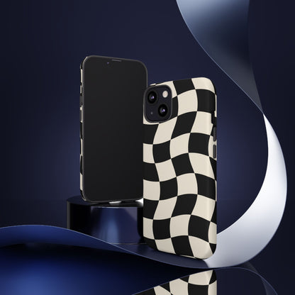 Liquid Check iPhone Tough Case | Wavy Checkerboard