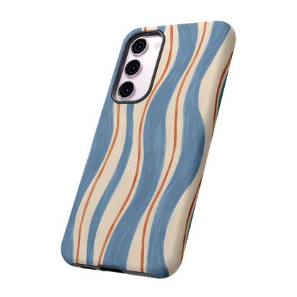 Blue Wavy Stripe Samsung Galaxy Tough Case | Riviera Ribbons