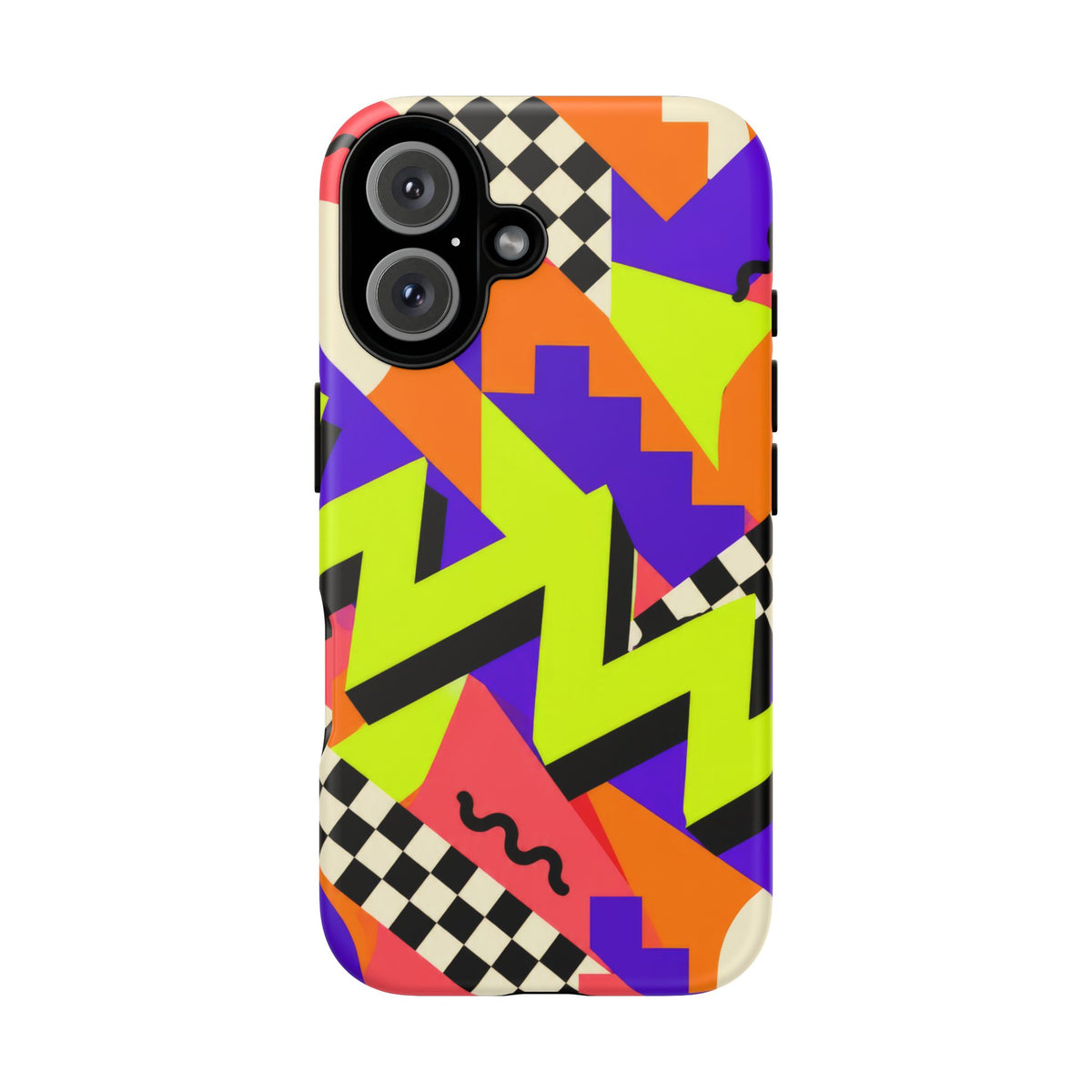 Acid Arcade iPhone Tough Case | Bright Retro Geometry