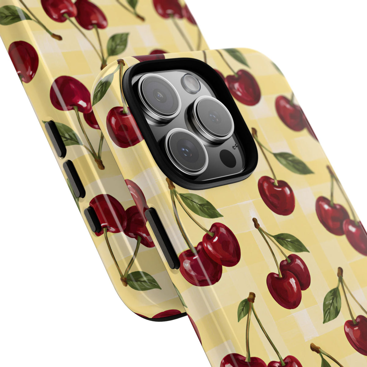 Cherry Gingham iPhone Tough Case | Cherry Picnic