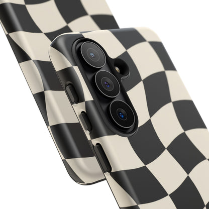 Liquid Check Samsung Galaxy Tough Case | Wavy Checkerboard