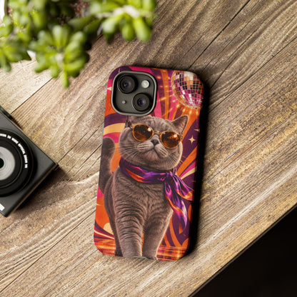 Disco Whiskers iPhone Tough Case | disco cat