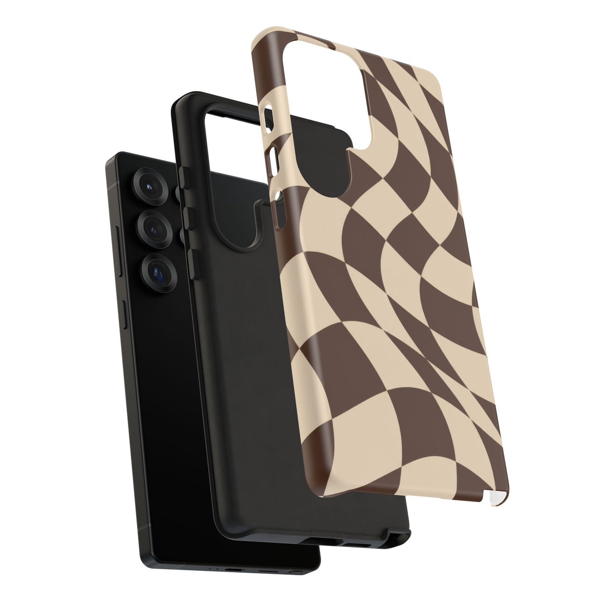 Espresso Wave Samsung Galaxy Tough Case | brown checkerboard