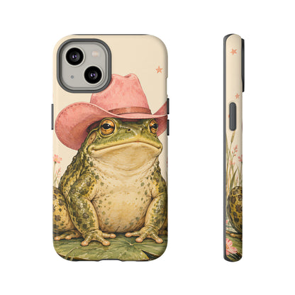 Cowboy Frog iPhone Tough Case | Pink Hat Bullfrog